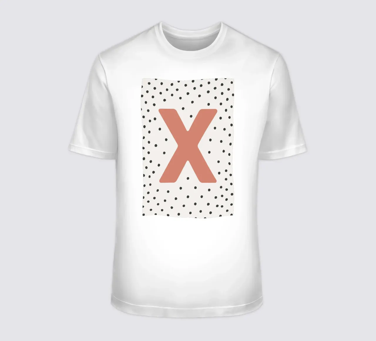 Initial X on dot pattern - Scandinavian style t-shirt by KidzStudio