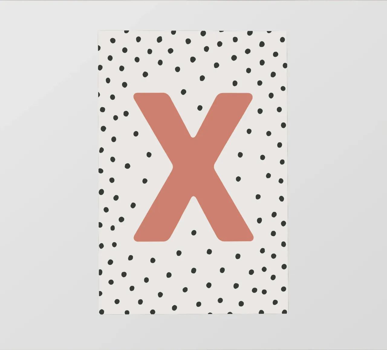 Initial X on dot pattern - Scandinavian style pvc cover by KidzStudio