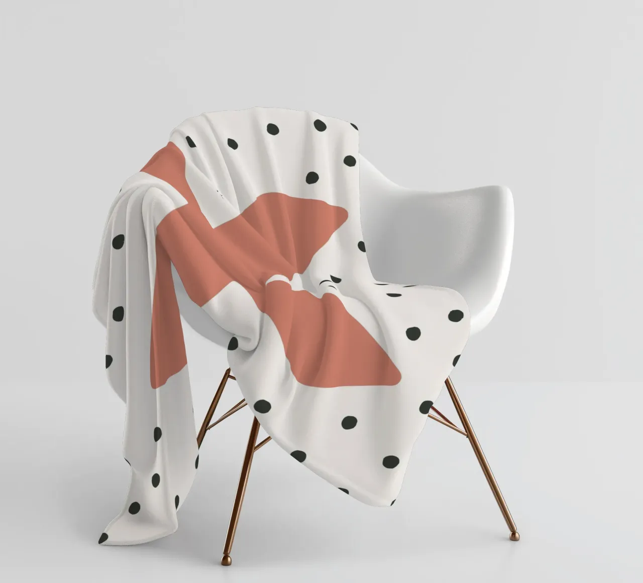 Initial X on dot pattern - Scandinavian style fleece blanket by KidzStudio