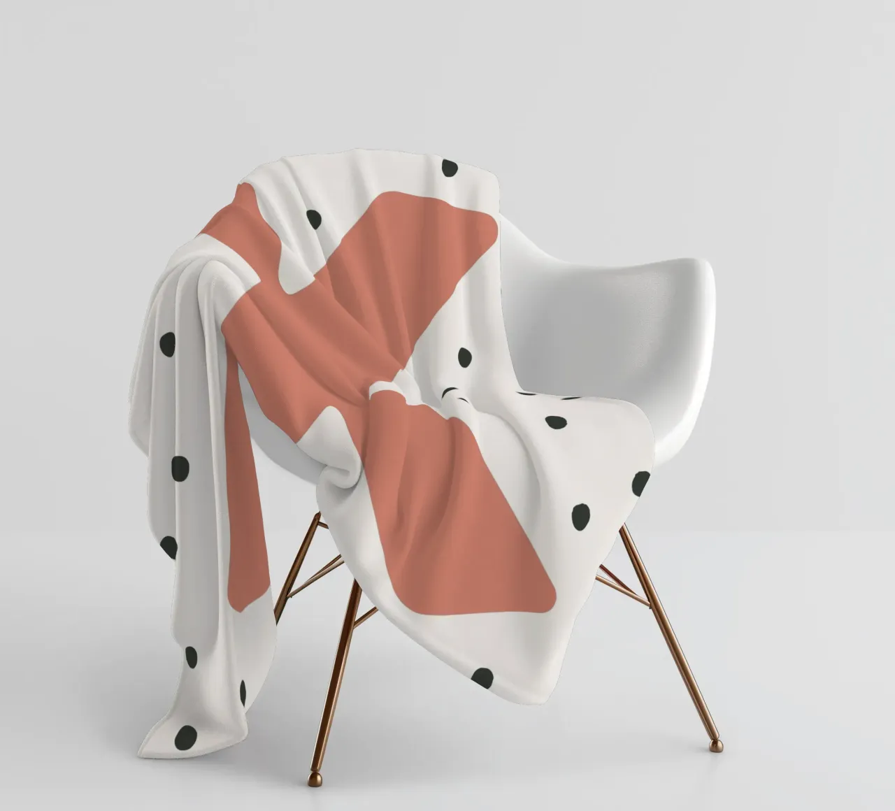 Initial X on dot pattern - Scandinavian style fleece blanket by KidzStudio