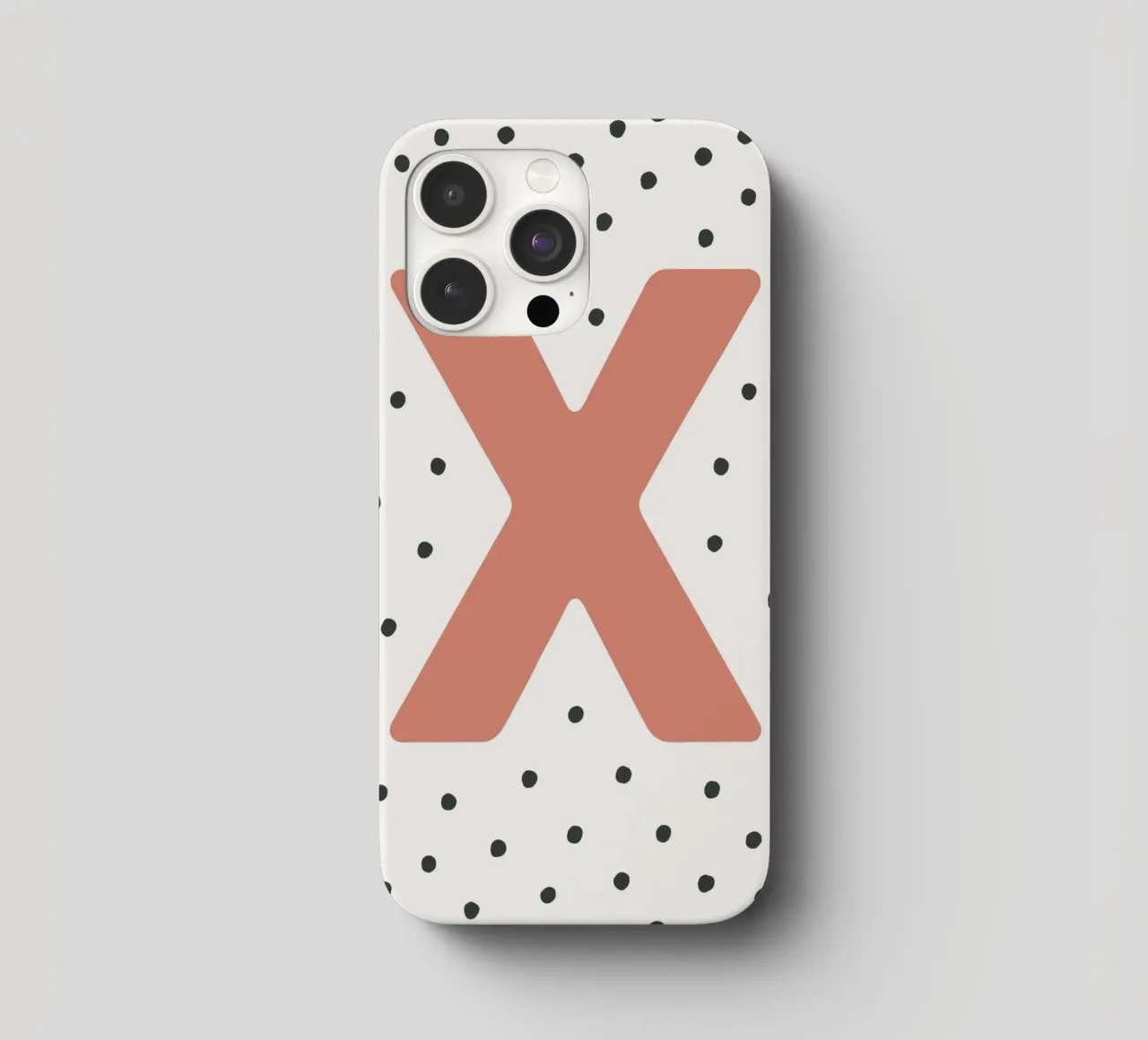Initial X on dot pattern - Scandinavian style iphone case by KidzStudio