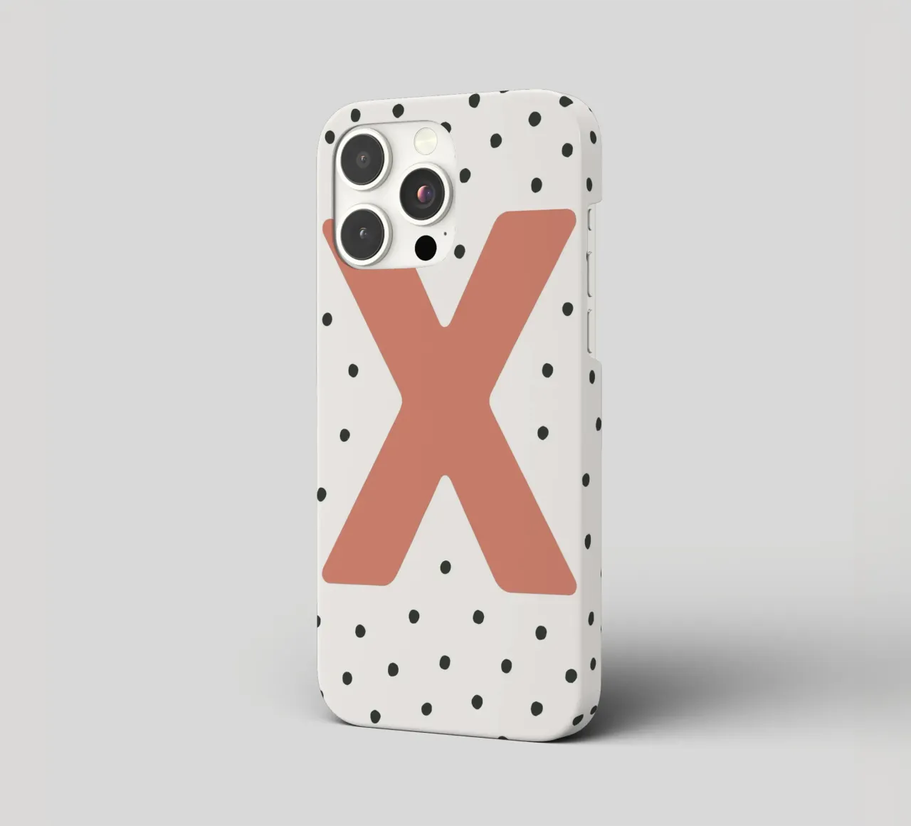 Initial X on dot pattern - Scandinavian style iphone case by KidzStudio
