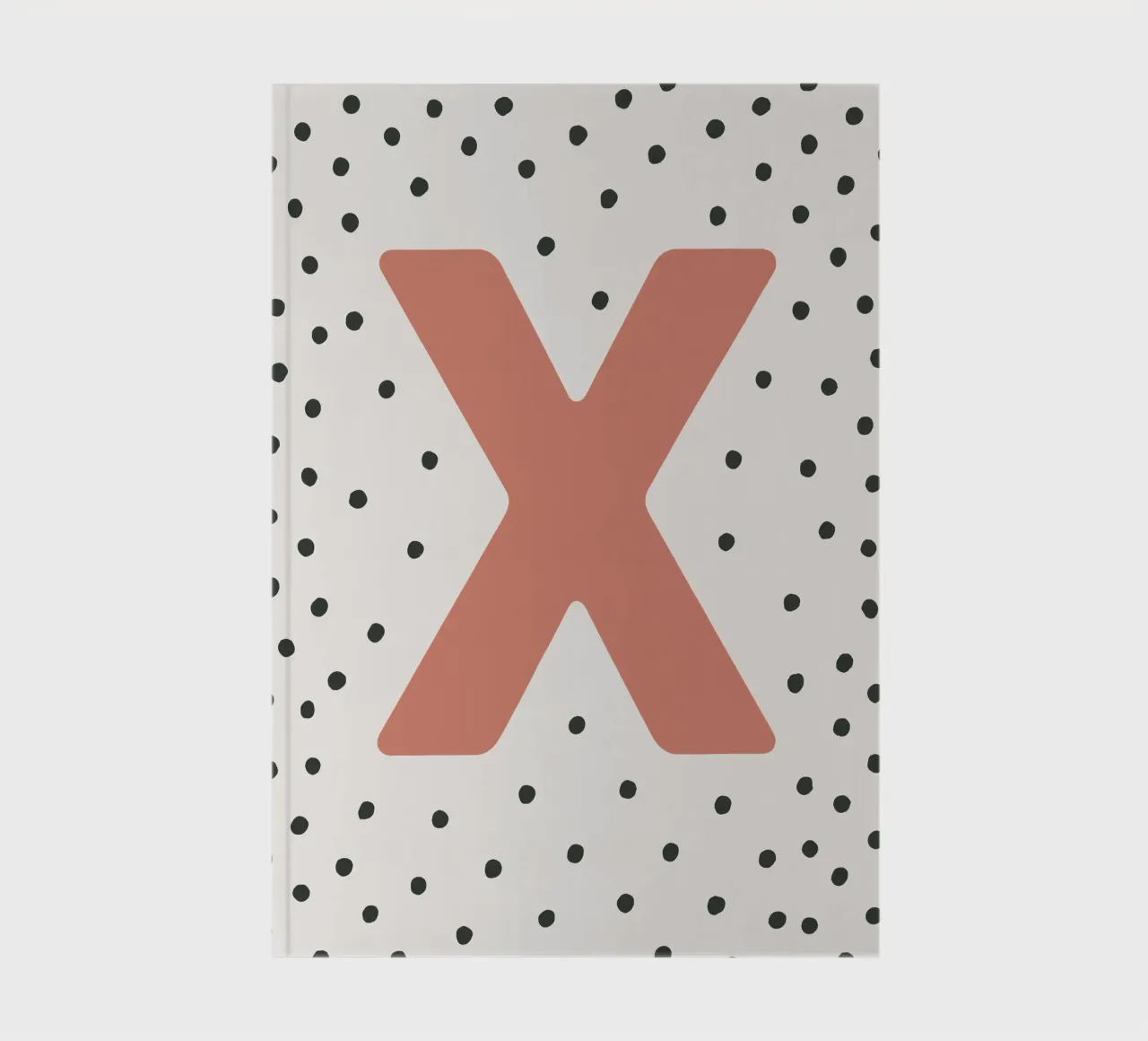 Initial X on dot pattern - Scandinavian style notebook by KidzStudio