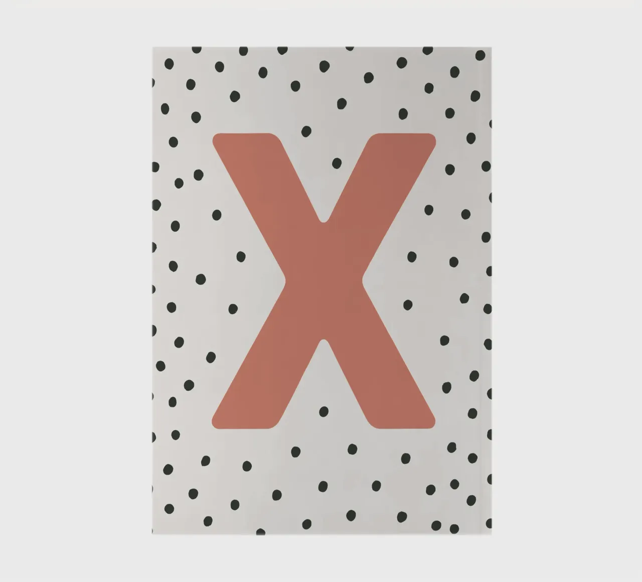 Initial X on dot pattern - Scandinavian style notebook by KidzStudio