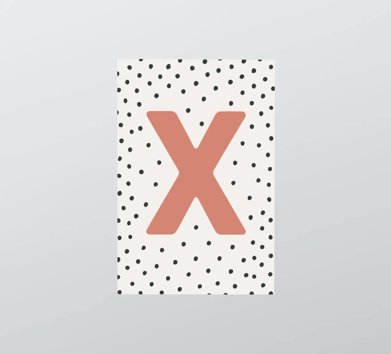 Initial X on dot pattern - Scandinavian style sticker by KidzStudio
