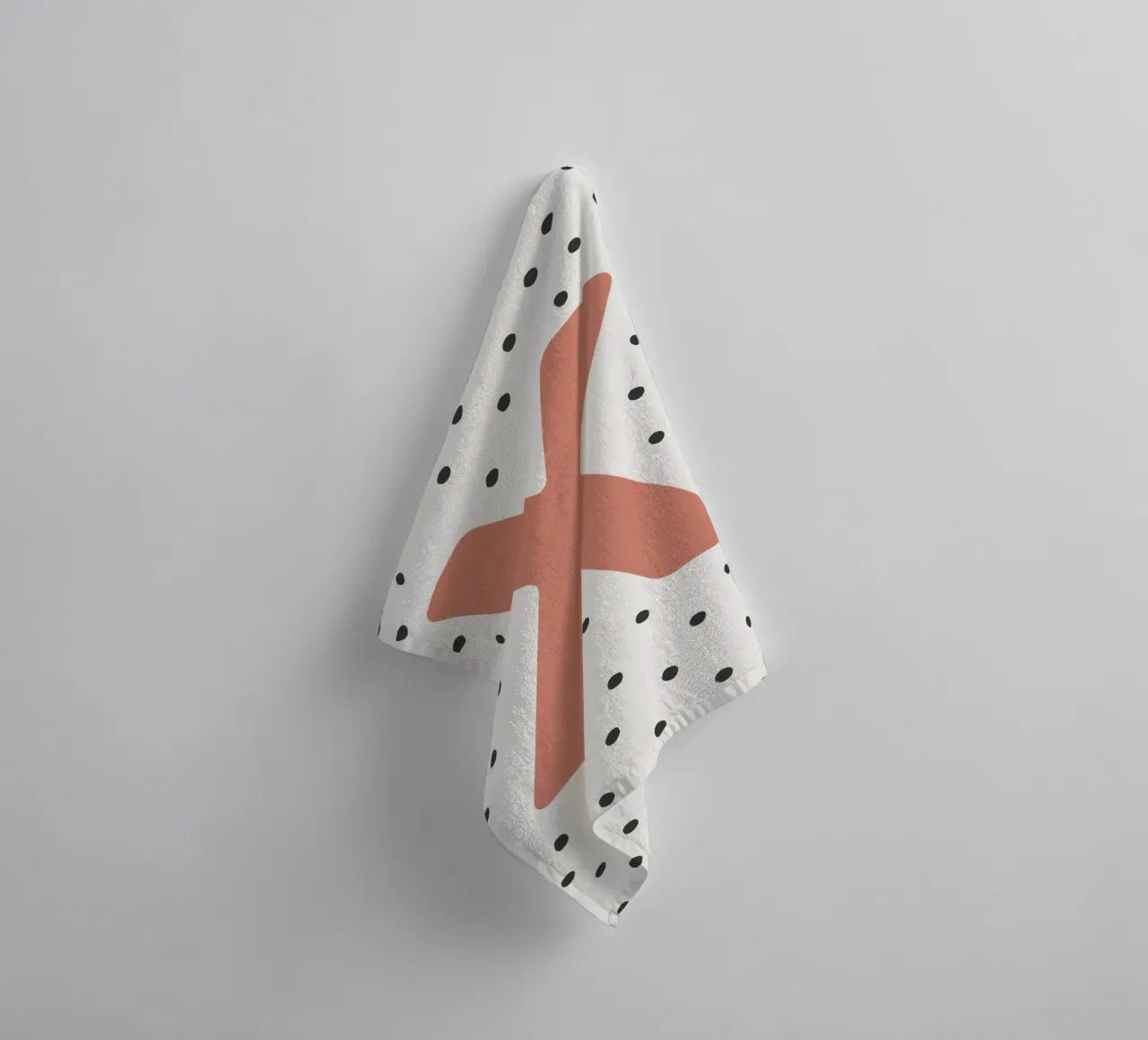 Initial X on dot pattern - Scandinavian style towel by KidzStudio