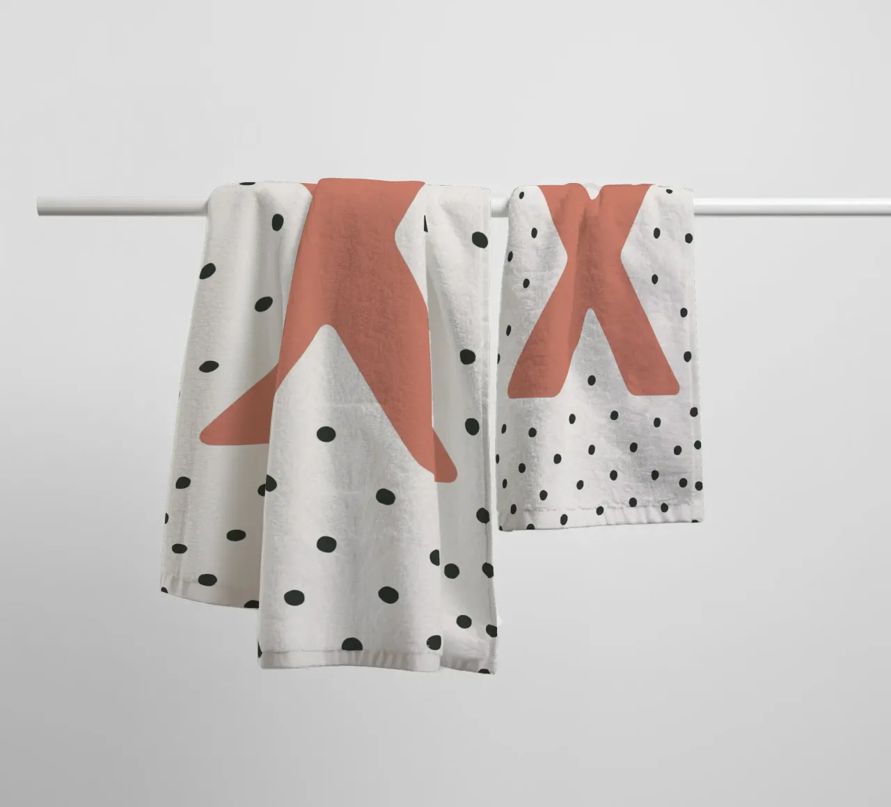 Initial X on dot pattern - Scandinavian style towel by KidzStudio