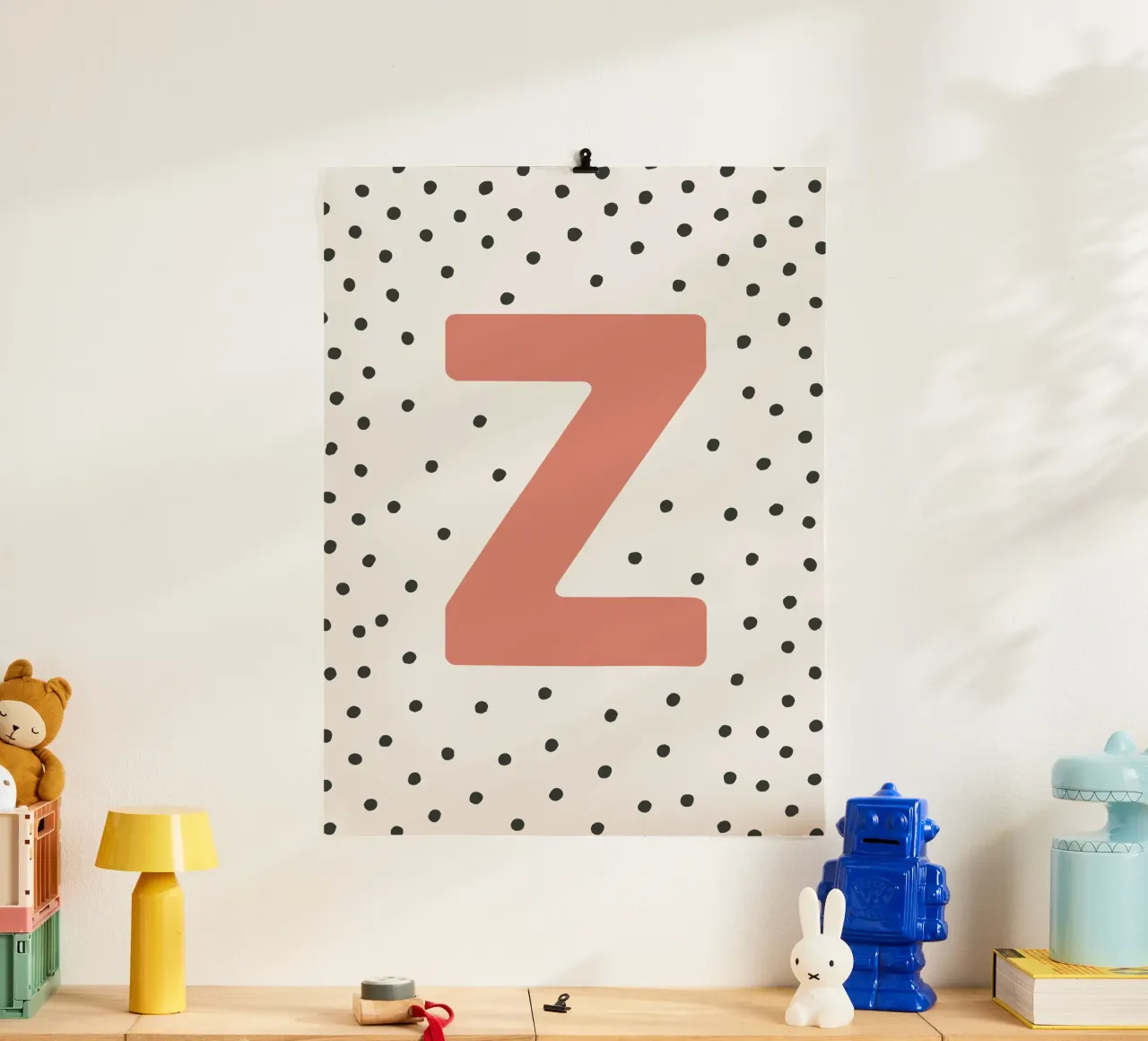 Lettera Z con puntini - Poster tipografico poster con telaio in alluminio da KidzStudio