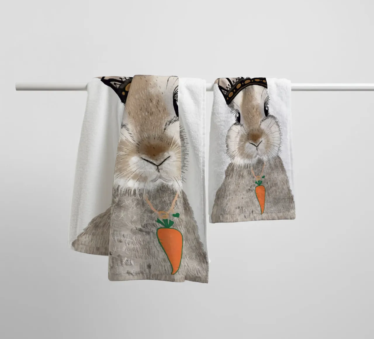 The King of carrot Happy easter towel by gulsengunel