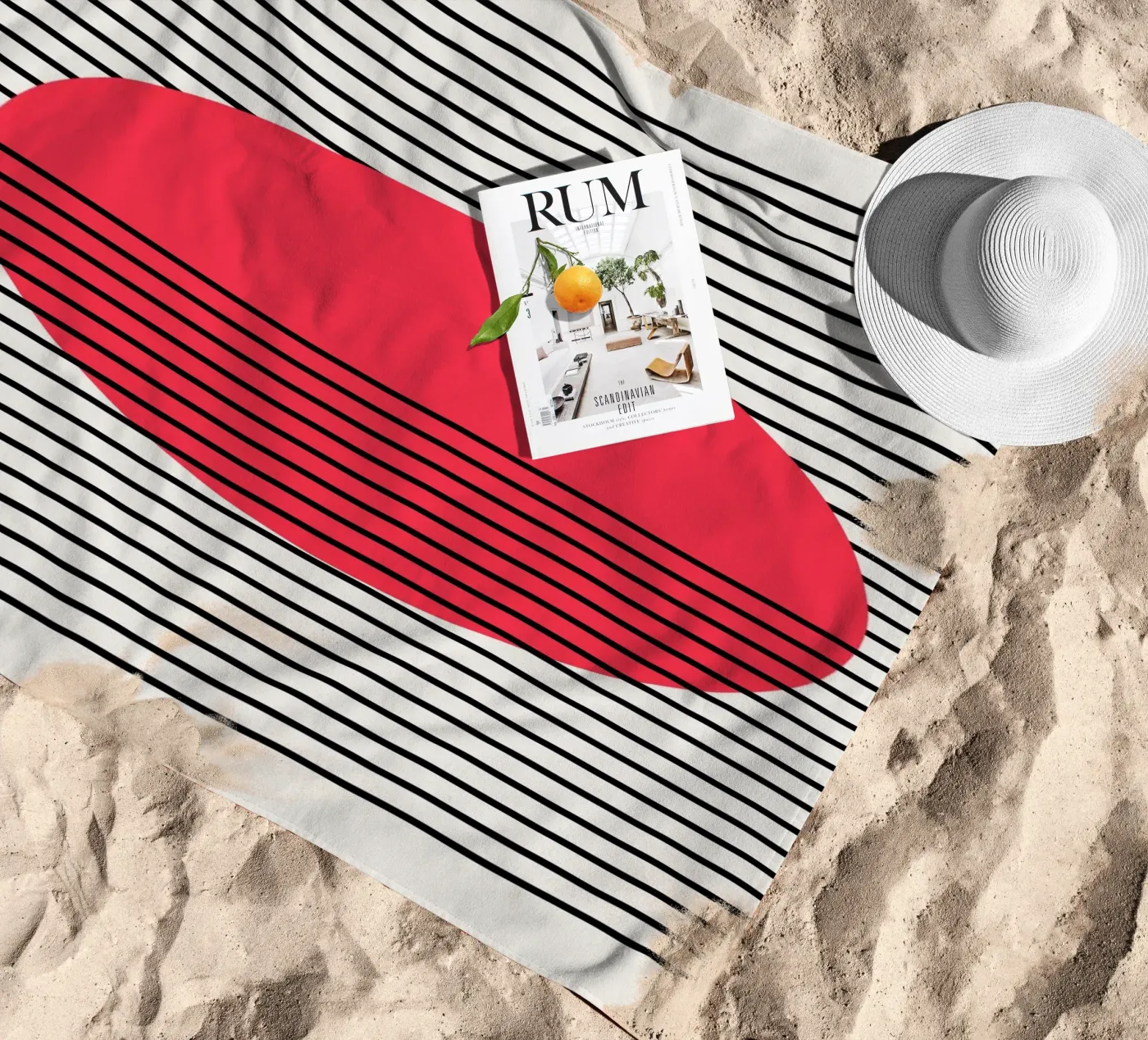 Dip beach towel by Rose Beck Art