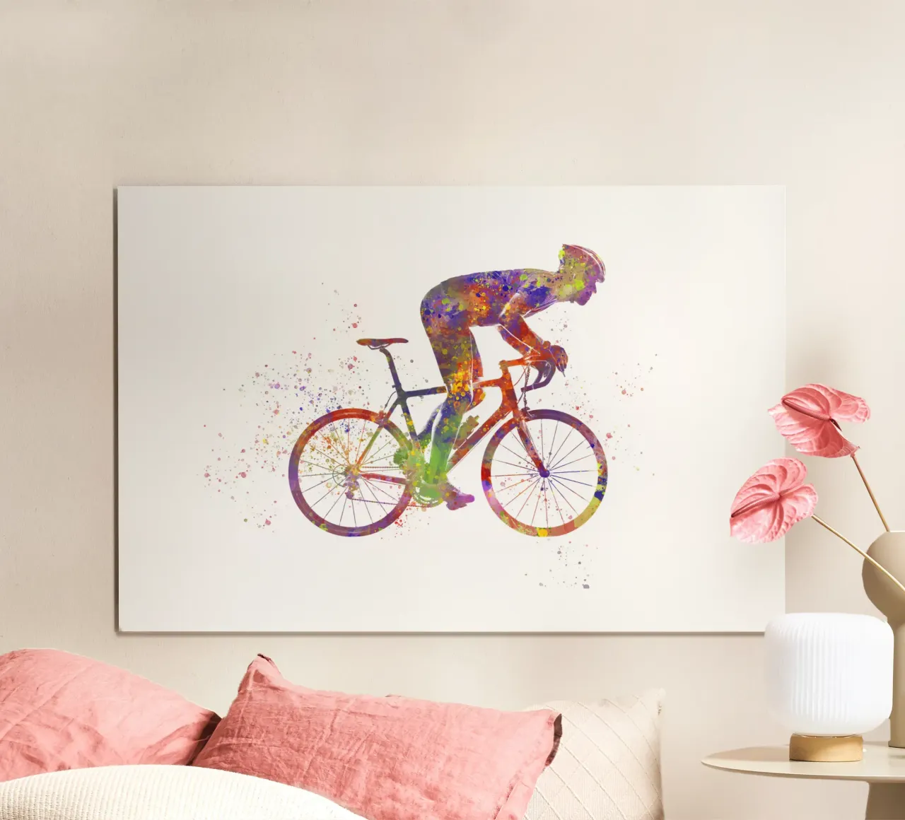Radfahrer in Aquarell Poster von ⚽ Sports Pulse