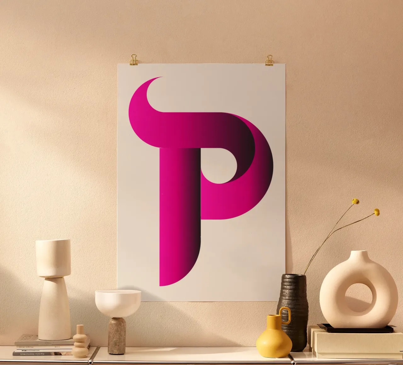 Logo Gradiente Colore Viola poster con telaio in plastica da Urban Life