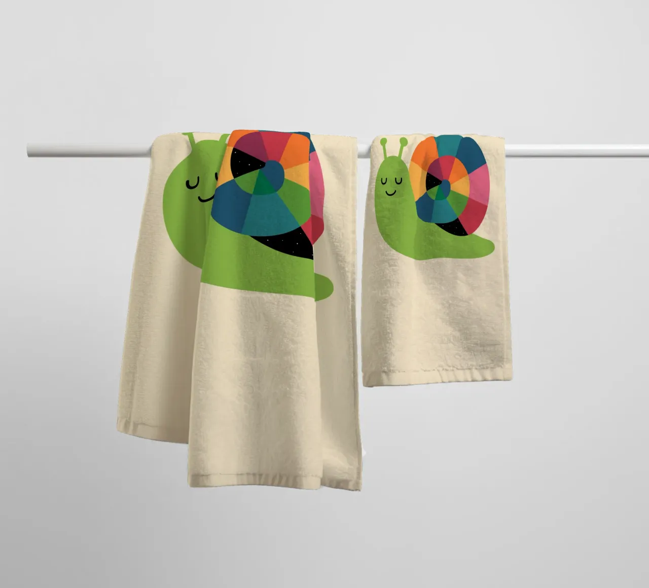 Snail Vibes towel by Andy Westface