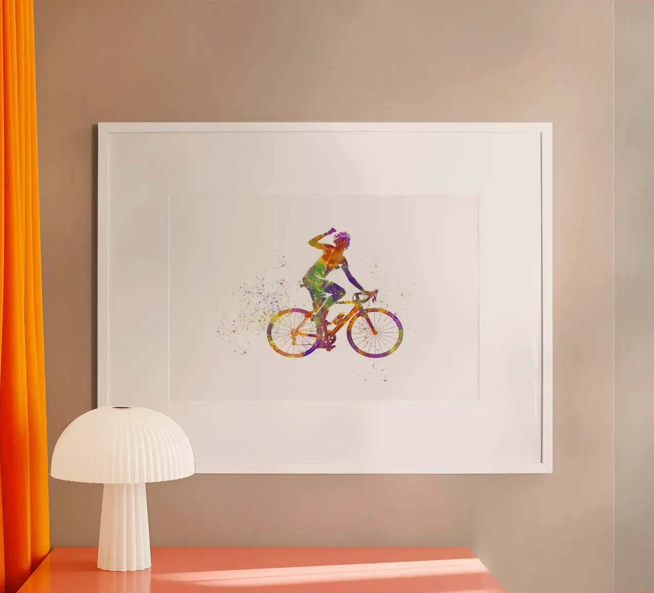 Radfahrer in Aquarell Poster von ⚽ Sports Pulse
