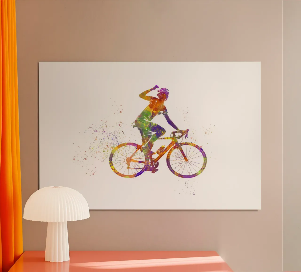 Radfahrer in Aquarell Poster von ⚽ Sports Pulse