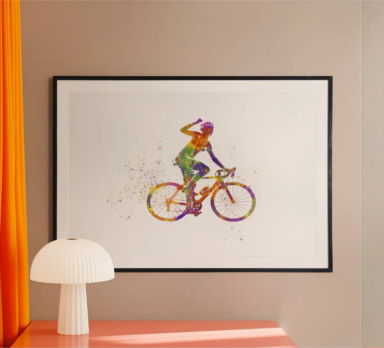 Radfahrer in Aquarell Poster von ⚽ Sports Pulse