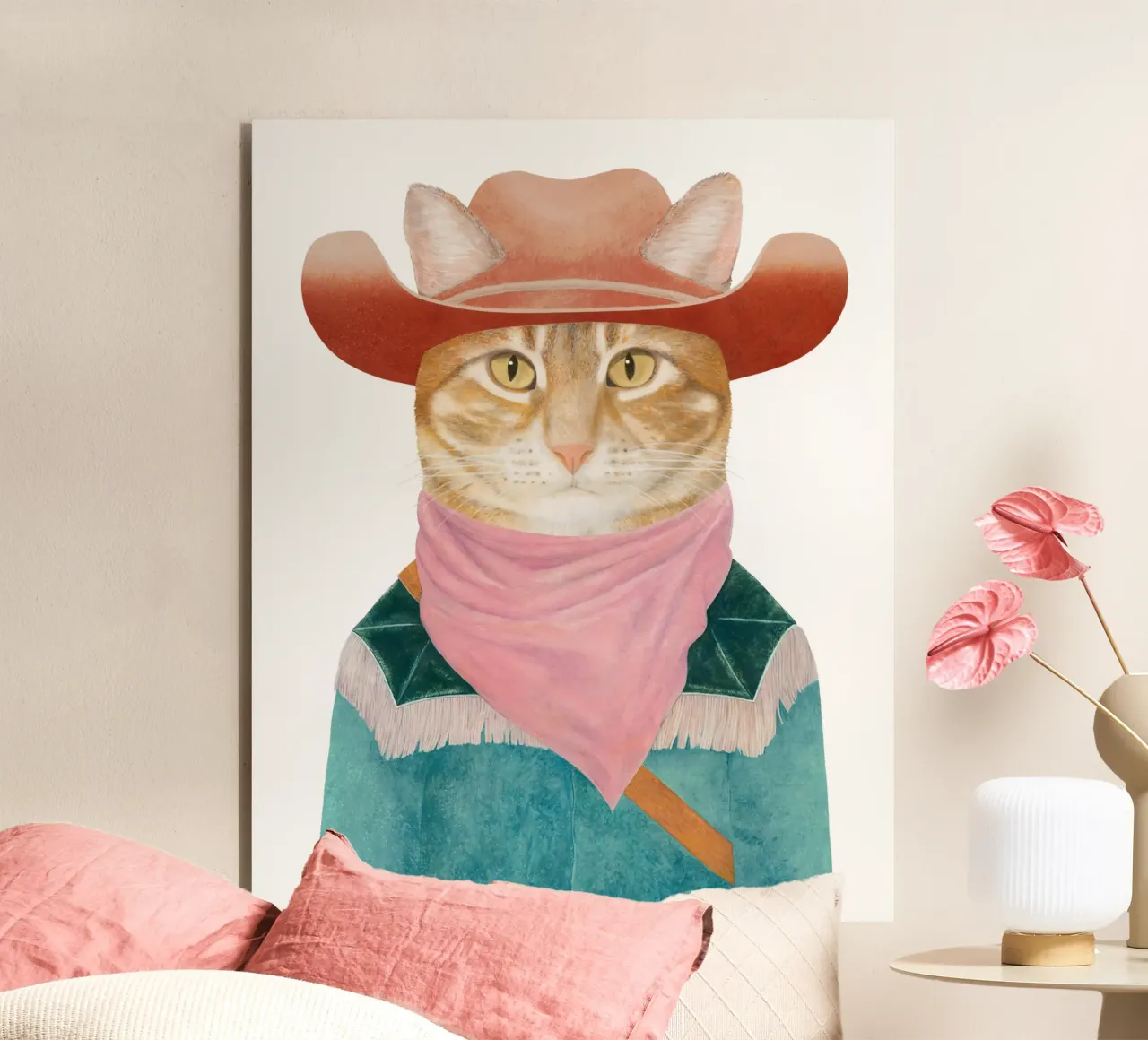 Ginger Cowboy Cat alluminio dibond da Animal Crew