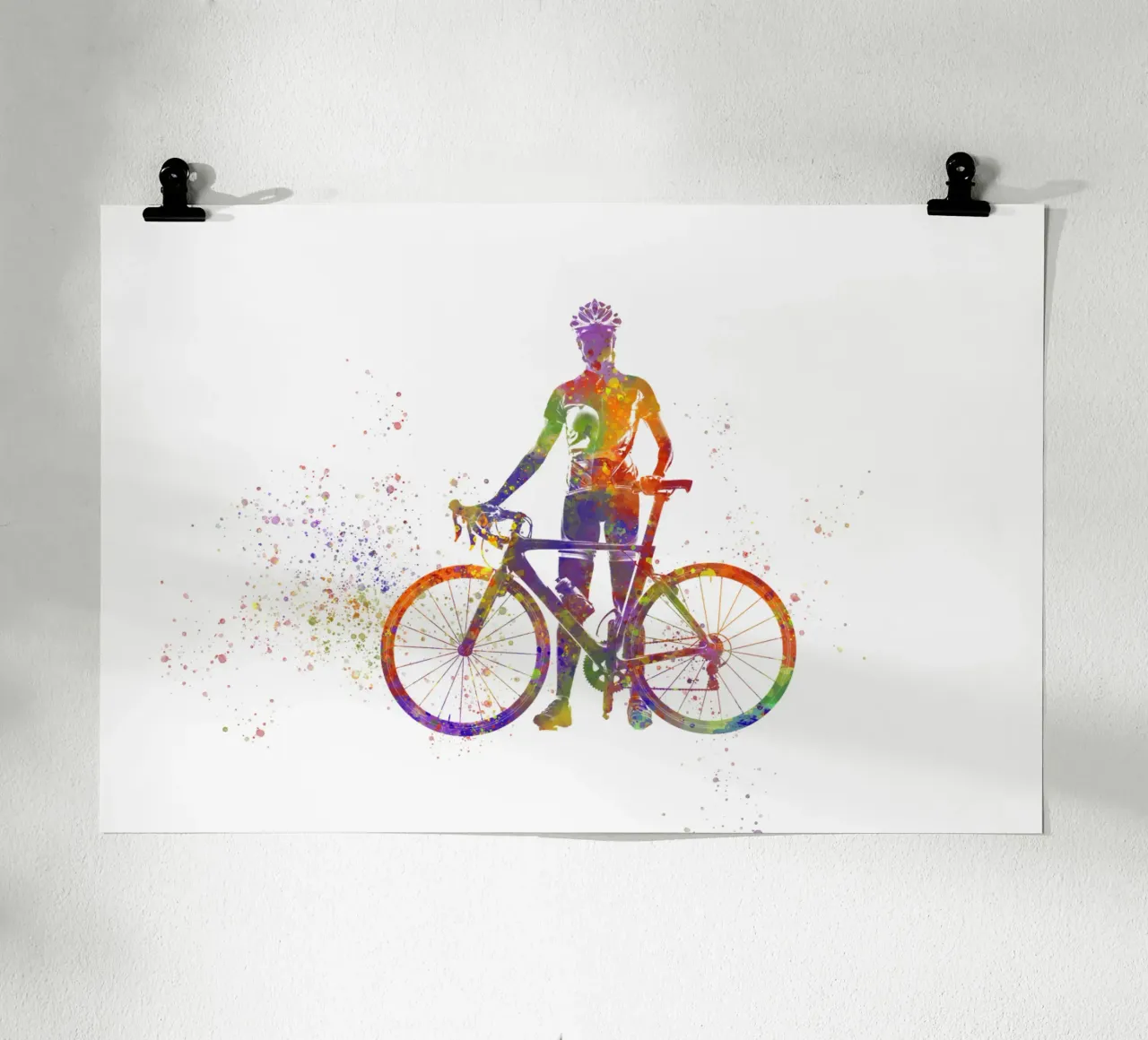 Radfahrer in Aquarell Poster von ⚽ Sports Pulse