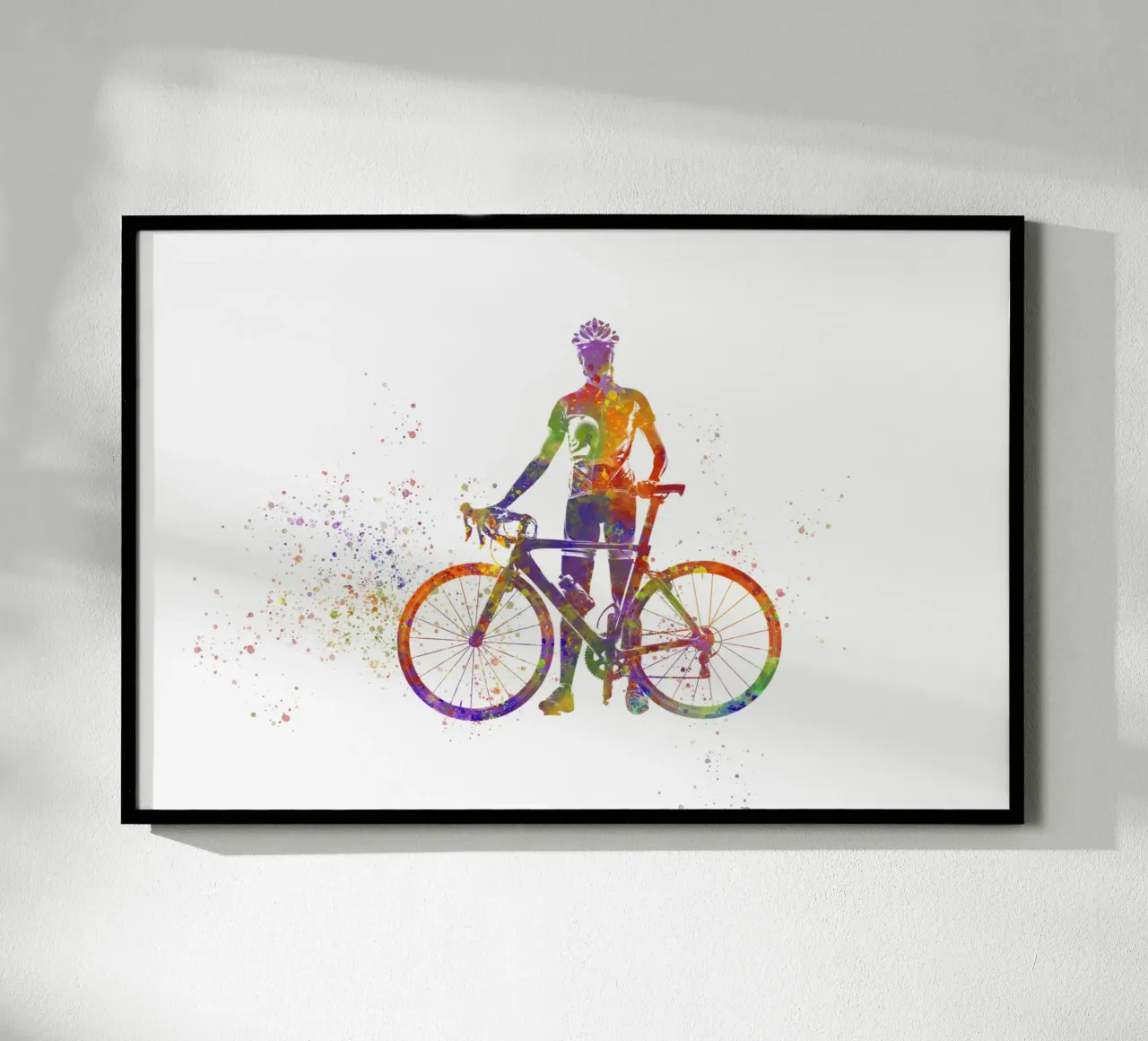 Radfahrer in Aquarell Poster von ⚽ Sports Pulse