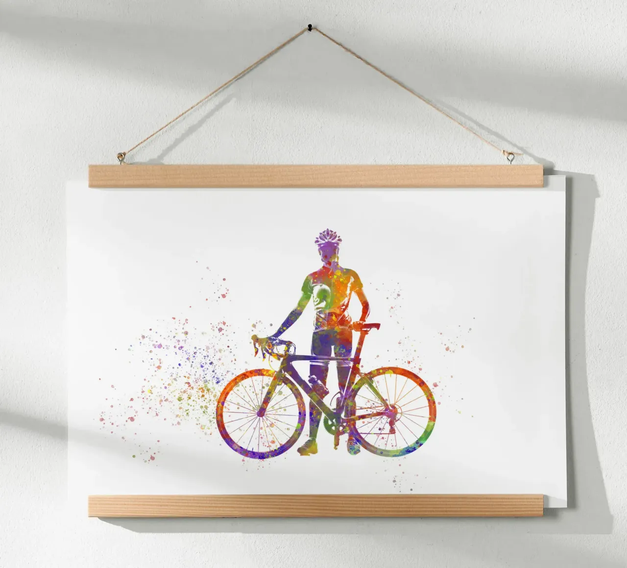 Radfahrer in Aquarell Poster von ⚽ Sports Pulse
