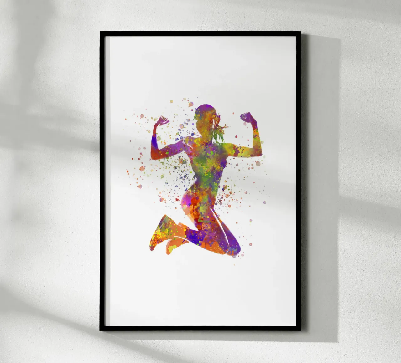 Esercizio di fitness con l'acquerello poster con telaio in plastica da ⚽ Sports Pulse