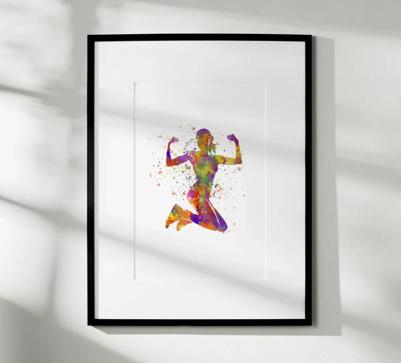 Esercizio di fitness con l'acquerello poster con telaio in plastica da ⚽ Sports Pulse