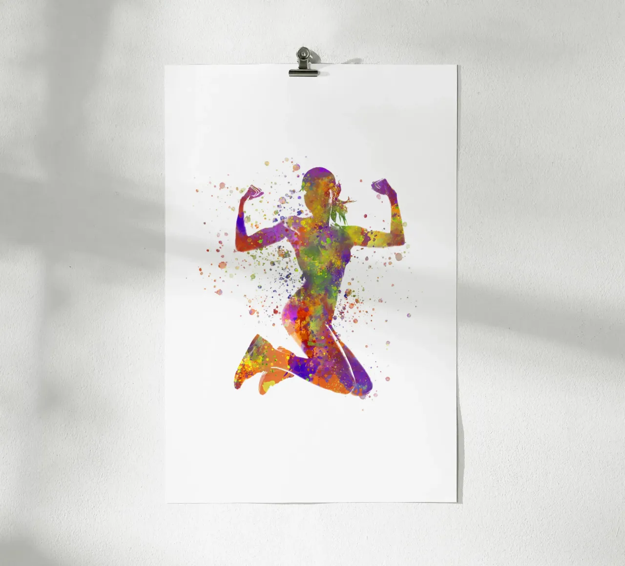 Esercizio di fitness con l'acquerello poster con telaio in plastica da ⚽ Sports Pulse