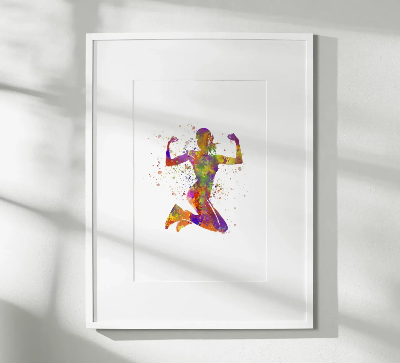 Esercizio di fitness con l'acquerello poster con telaio in plastica da ⚽ Sports Pulse
