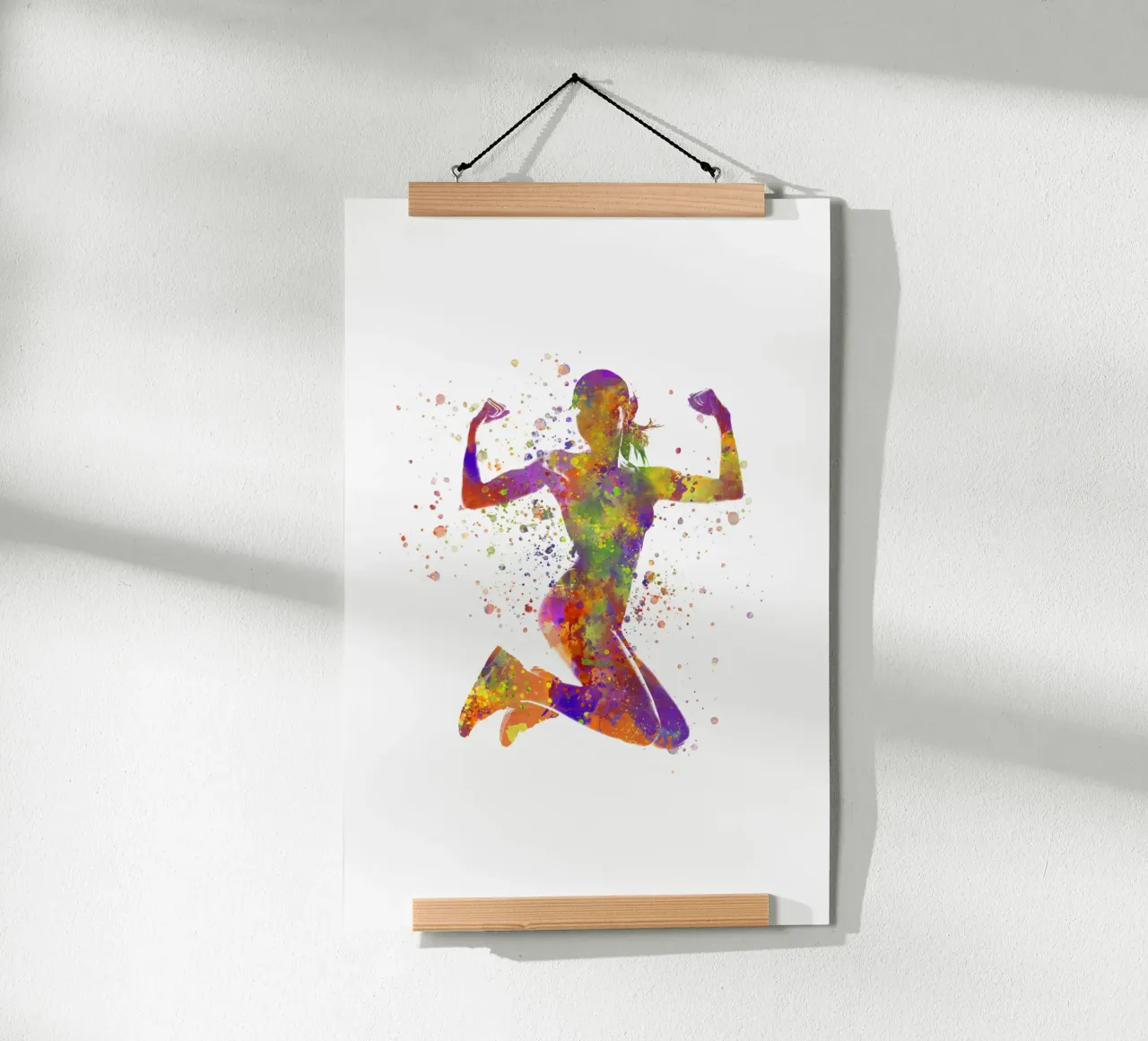 Esercizio di fitness con l'acquerello poster con telaio in plastica da ⚽ Sports Pulse
