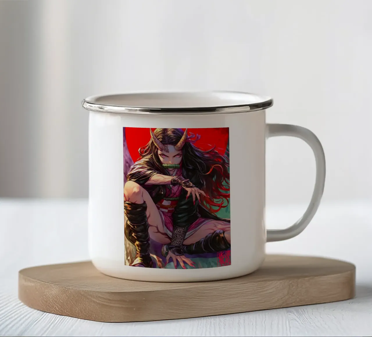 Demonendoder Kimetsu no Yaiba Nezuko emaille mok van Fleur de Lys
