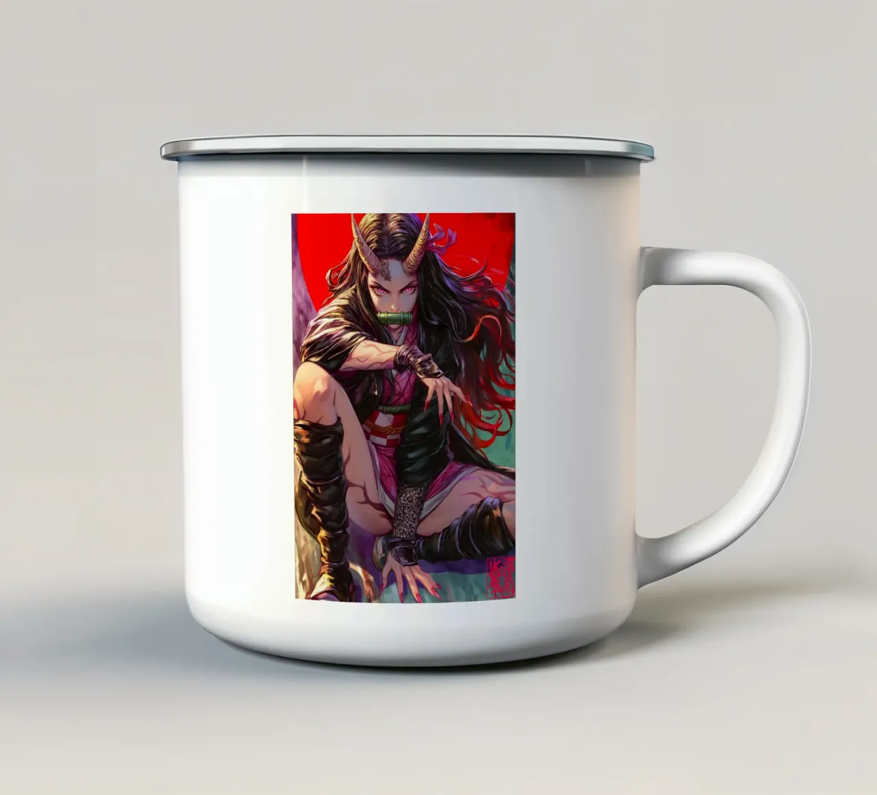 Demonendoder Kimetsu no Yaiba Nezuko emaille mok van Fleur de Lys
