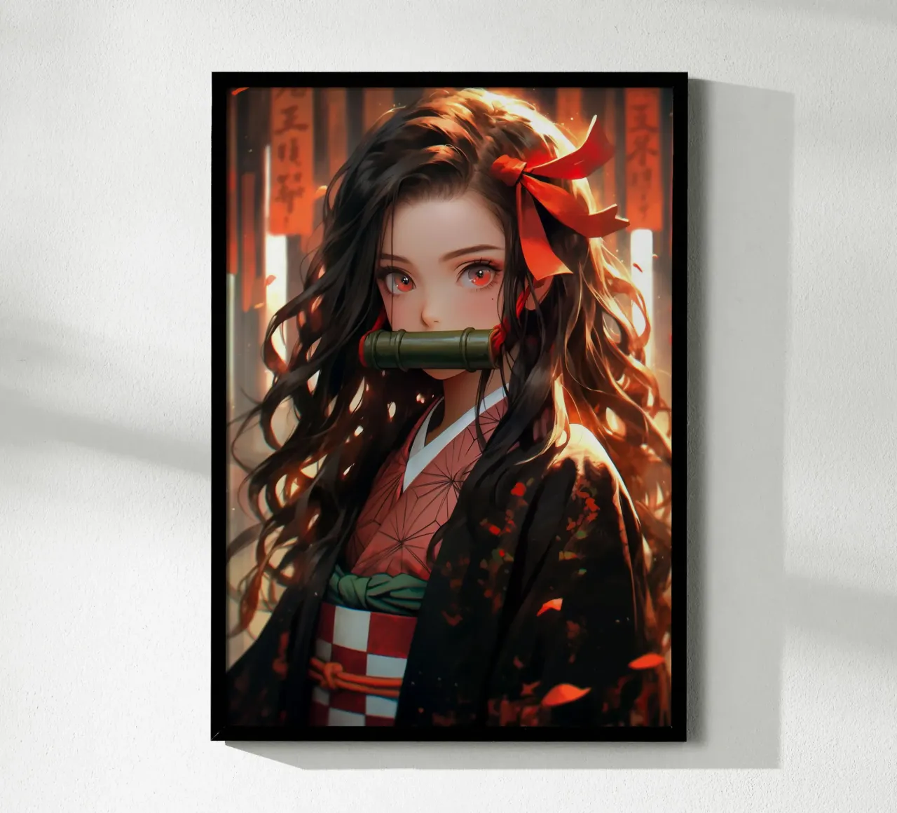 Demonendoder Kimetsu no Yaiba Nezuko poster met aluminium frame van Fleur de Lys
