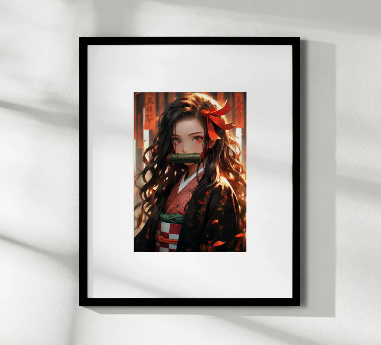 Demonendoder Kimetsu no Yaiba Nezuko poster met aluminium frame van Fleur de Lys