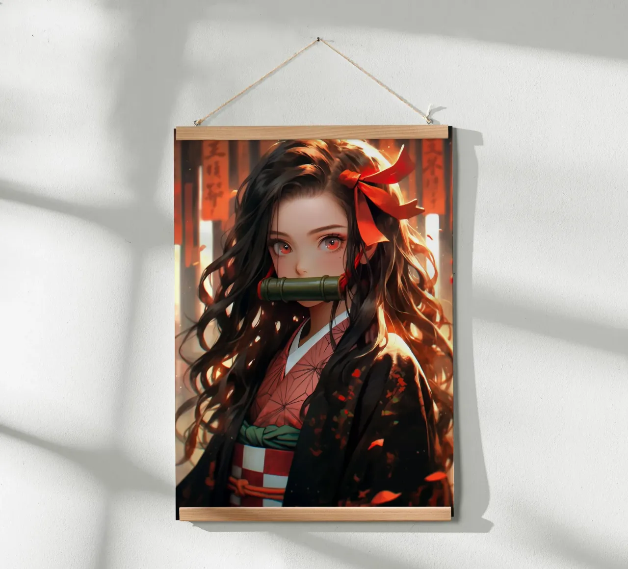 Demonendoder Kimetsu no Yaiba Nezuko poster met aluminium frame van Fleur de Lys