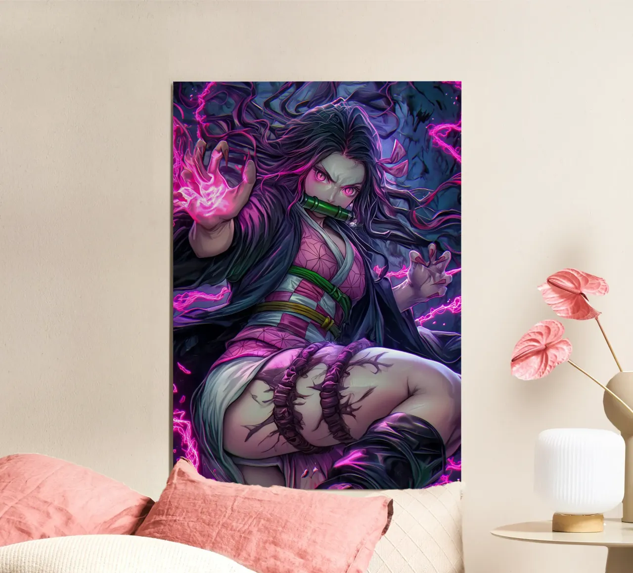 Demonendoder Kimetsu no Yaiba Nezuko poster met kunststof frame van Fleur de Lys