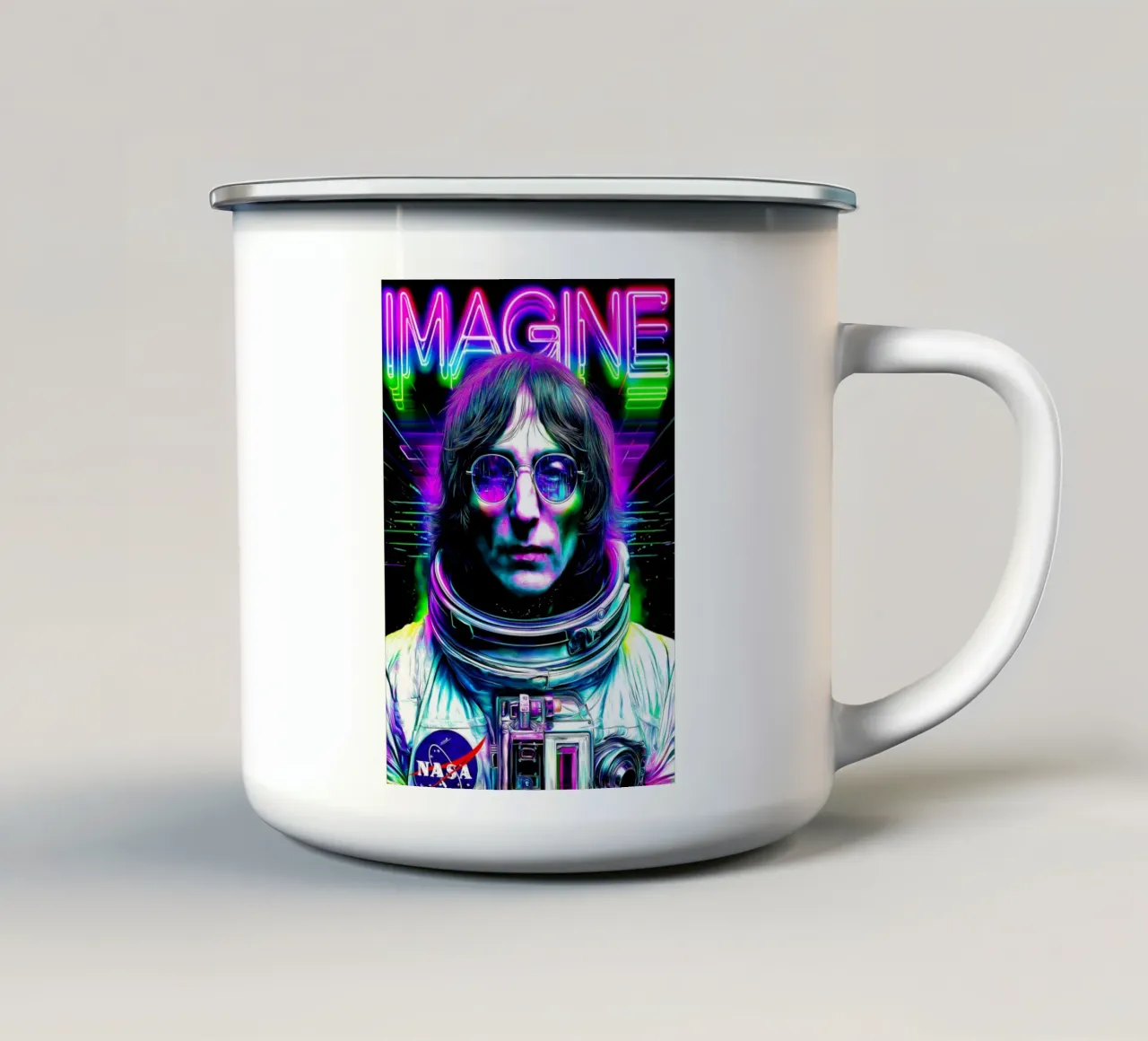 John Lennon I Beatles Imagine tazza in smalto da Fleur de Lys