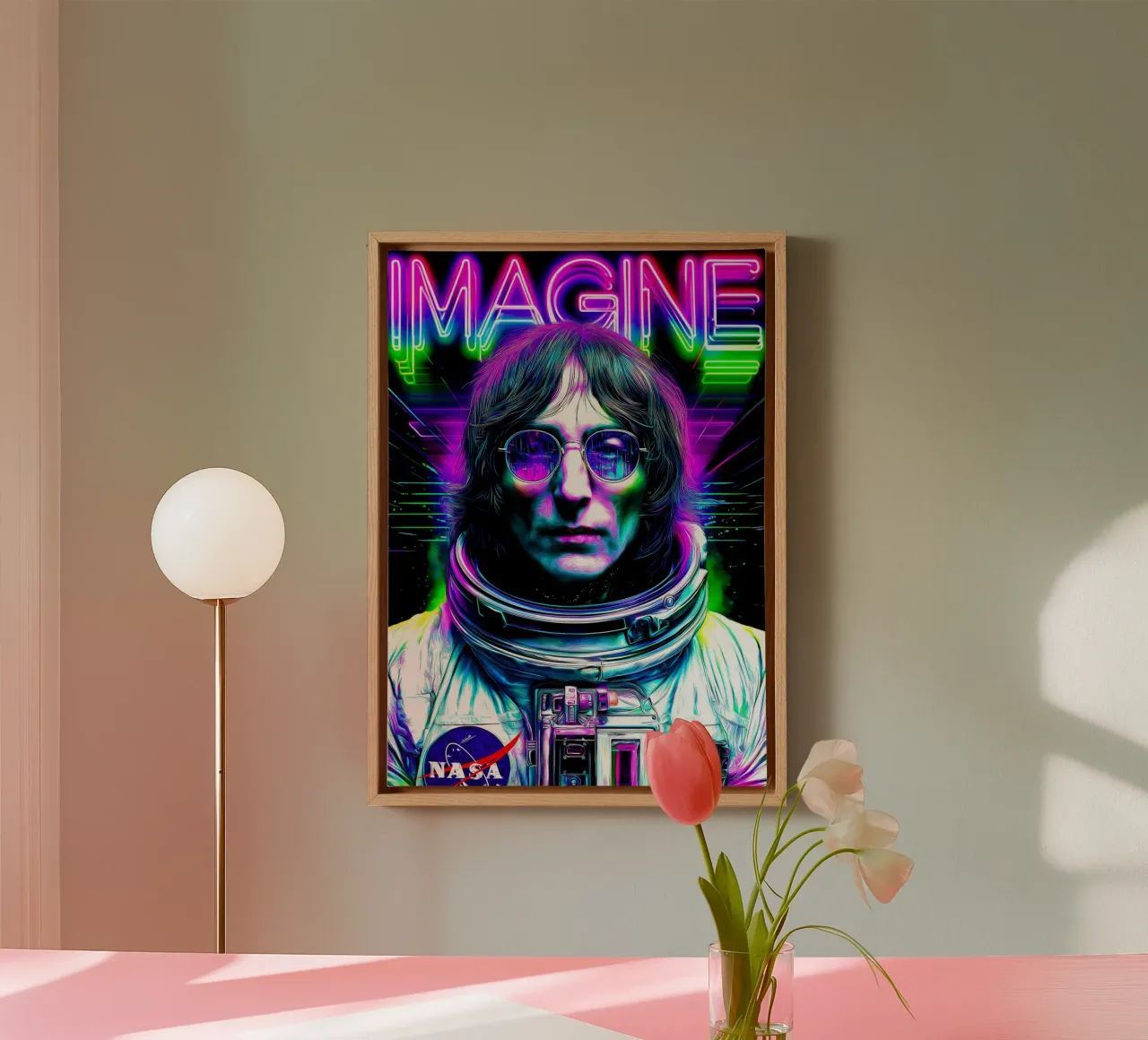 John Lennon I Beatles Imagine tela con Cornice a cassetta da Fleur de Lys