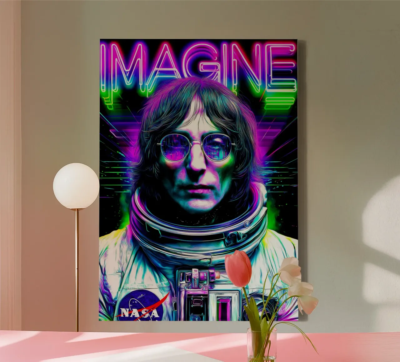 John Lennon I Beatles Imagine tela con Cornice a cassetta da Fleur de Lys