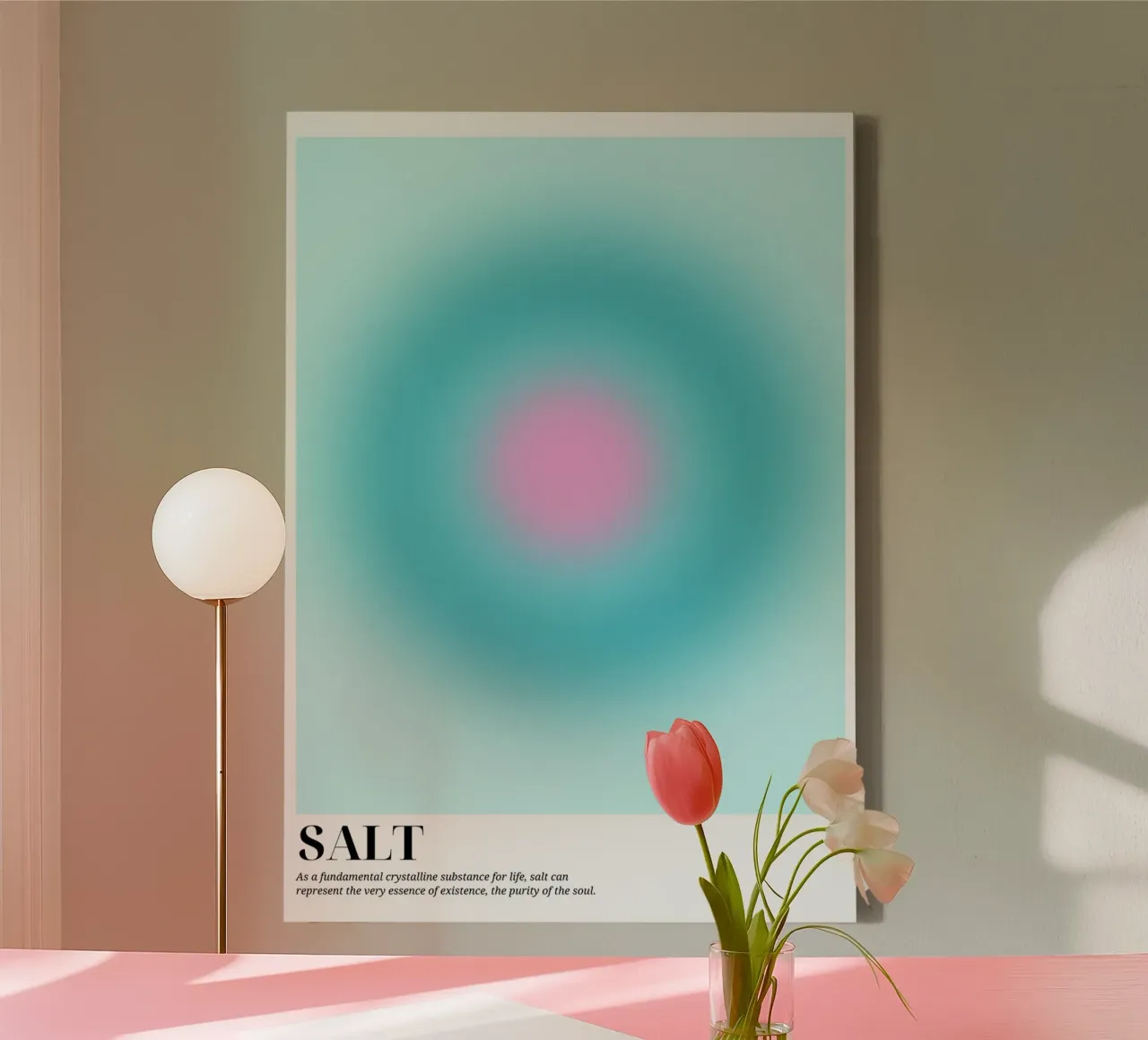 Zout Aura Kleurverloop Abstract Spiritueel Poster canvas met Baklijst van dawnthesea