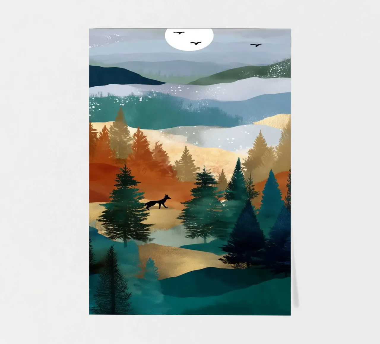 Whispers of the Forest - A Wanderer Beneath the Winter Sky foglio adesivo da Dune
