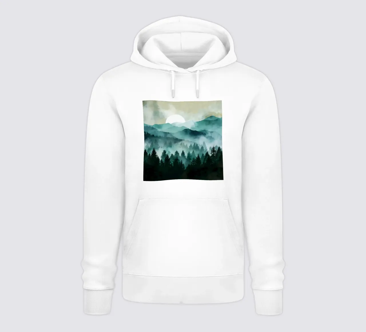 Veil of Pines - Mist Rising in a Forest Dawn sudadera con capucha de Dune
