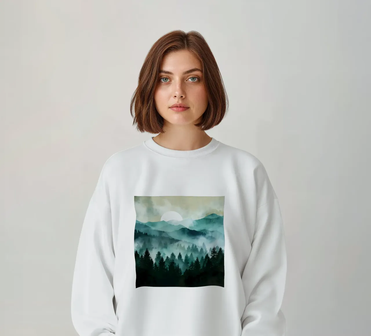 Veil of Pines - Mist Rising in a Forest Dawn felpa da Dune