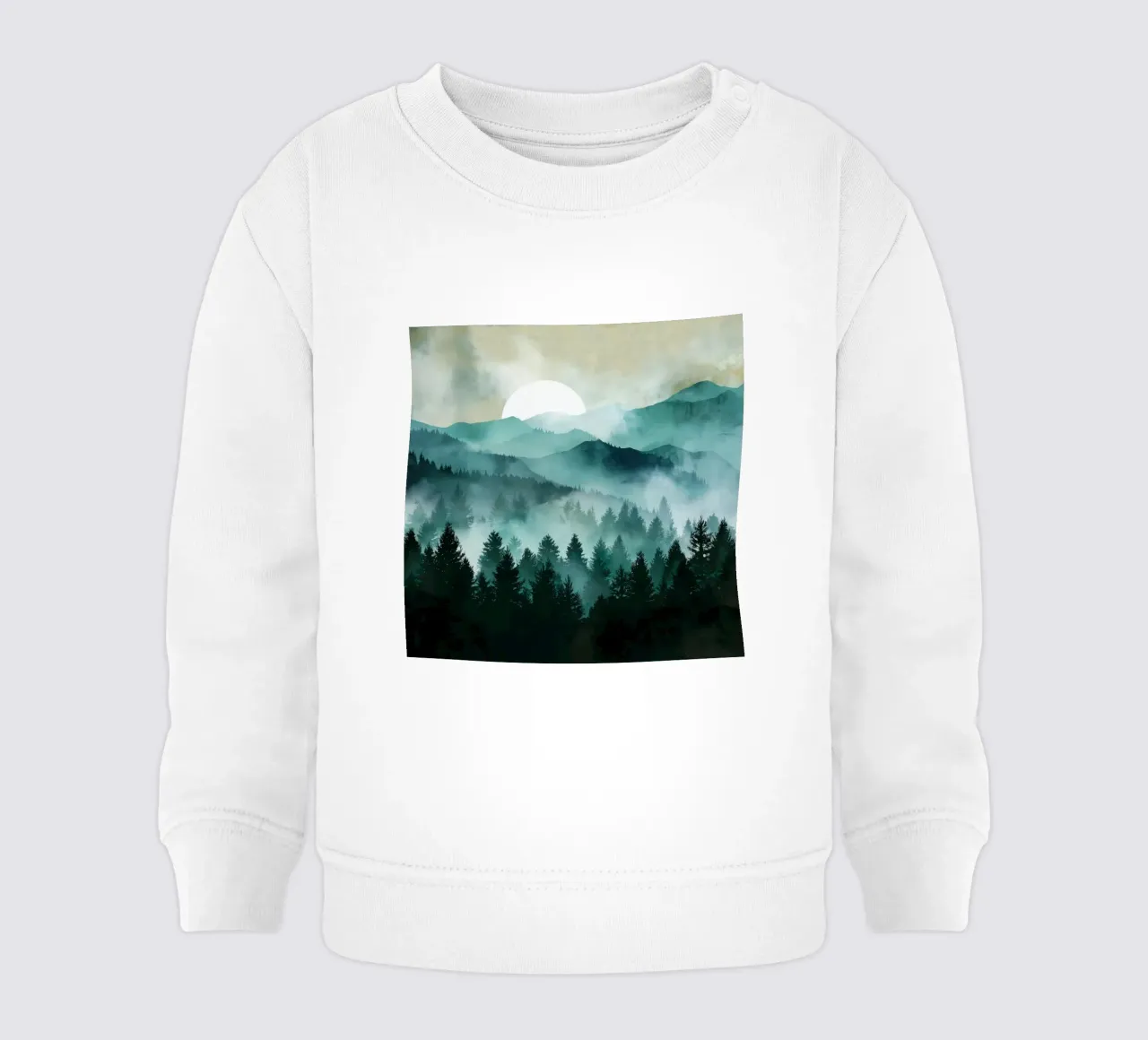 Veil of Pines - Mist Rising in a Forest Dawn sudadera de bebé de Dune