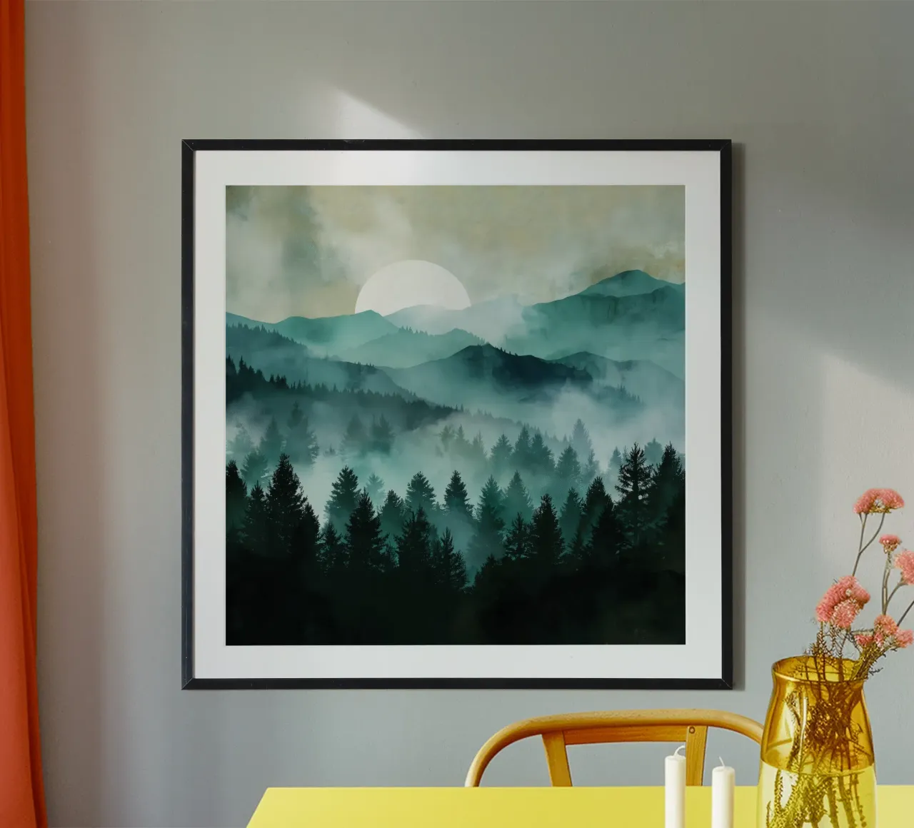 Veil of Pines - Mist Rising in a Forest Dawn hahnemühle de Dune