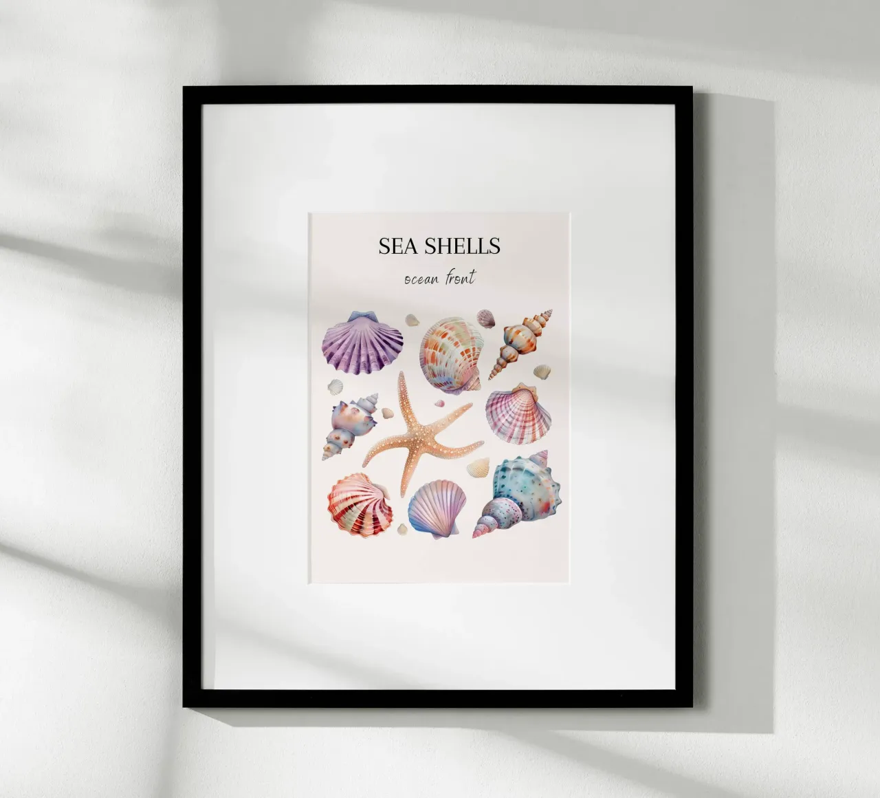 "Conchiglie di mare davanti all'oceano" acquerello marino poster da dawnthesea