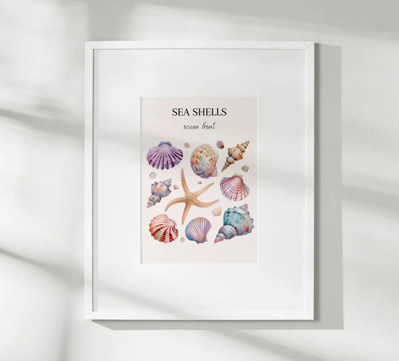 "Conchiglie di mare davanti all'oceano" acquerello marino poster da dawnthesea