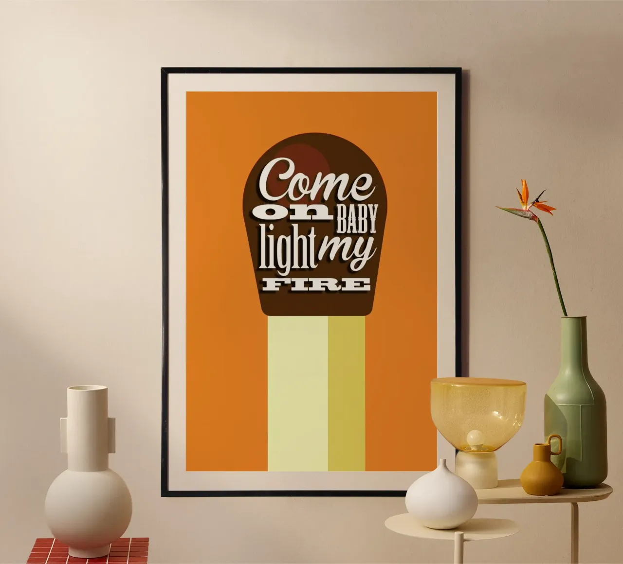 Fire Match poster con telaio in plastica da Trabolt Design
