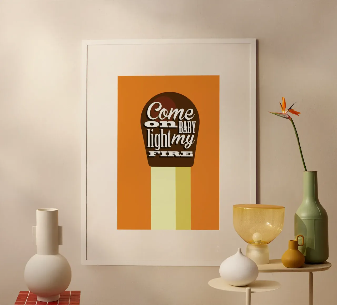Fire Match poster con telaio in plastica da Trabolt Design