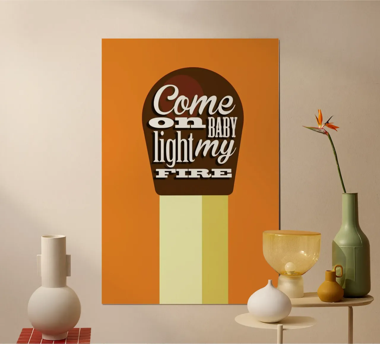 Fire Match poster con telaio in plastica da Trabolt Design