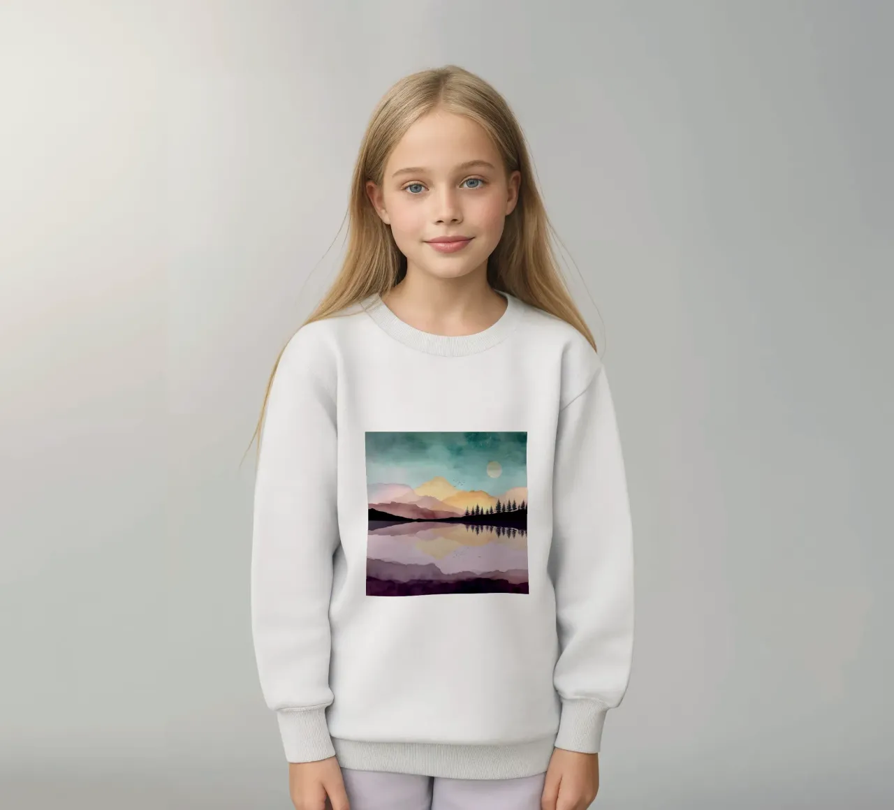 Dreaming Pines - Reflections Beneath a Blushing Sky felpa bambino da Dune